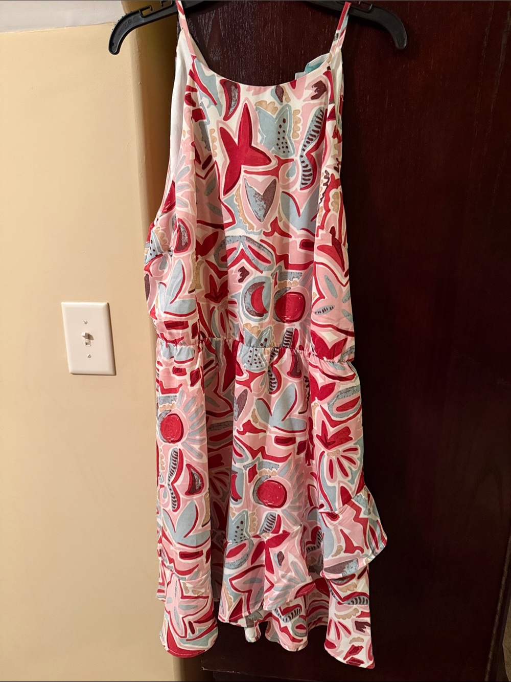 Girls Pink & Coral Patterned Sundress
